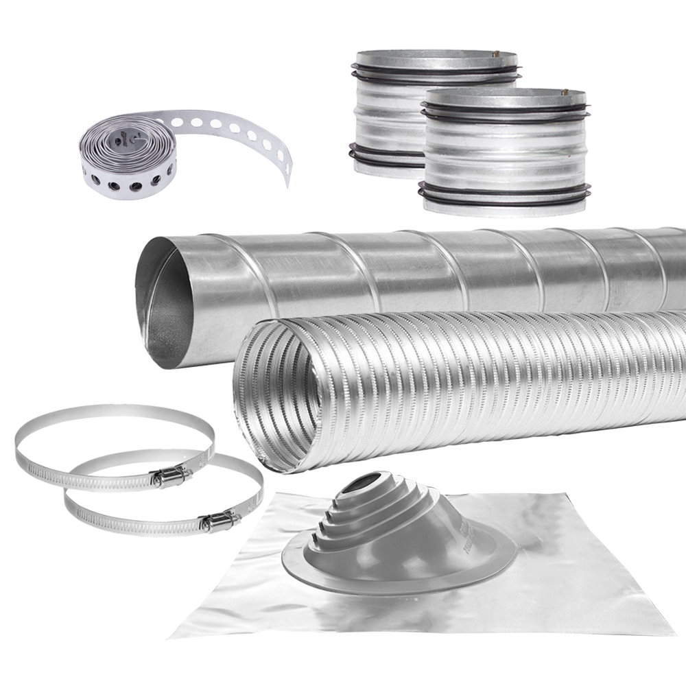 Sirius 150mm Ducting Kit for Extraction through a Tiled Roof with the
