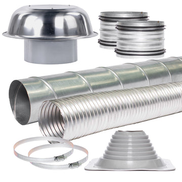 Sirius 150mm Ducting Kit for Extraction through a Metal Roof (EASYROOF-150M)