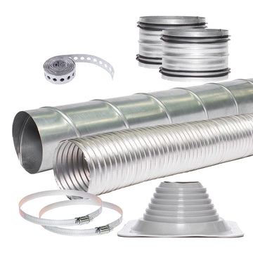 Sirius 150mm Ducting Kit for Extraction through a Metal Roof with the SEM51 (EASYSEM51M)