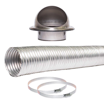 Sirius 200mm Ducting Kit With Domed Vent for Extraction through an External Wall (EASYWALL-200)